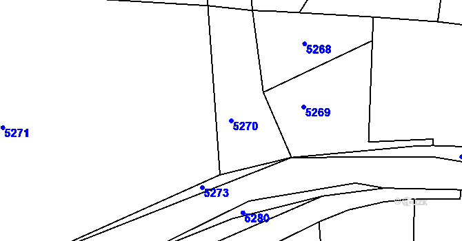 Parcela st. 5270 v KÚ Holubí Zhoř, Katastrální mapa