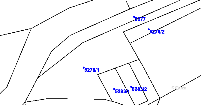 Parcela st. 5278 v KÚ Holubí Zhoř, Katastrální mapa