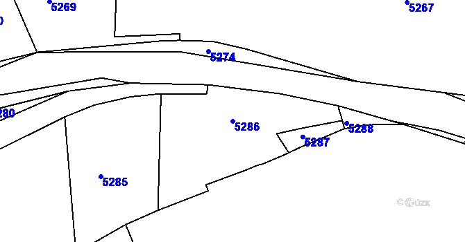 Parcela st. 5286 v KÚ Holubí Zhoř, Katastrální mapa