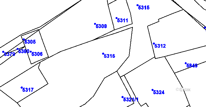 Parcela st. 5316 v KÚ Holubí Zhoř, Katastrální mapa