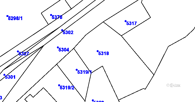 Parcela st. 5318 v KÚ Holubí Zhoř, Katastrální mapa