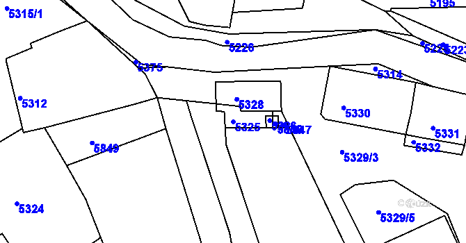 Parcela st. 5325 v KÚ Holubí Zhoř, Katastrální mapa