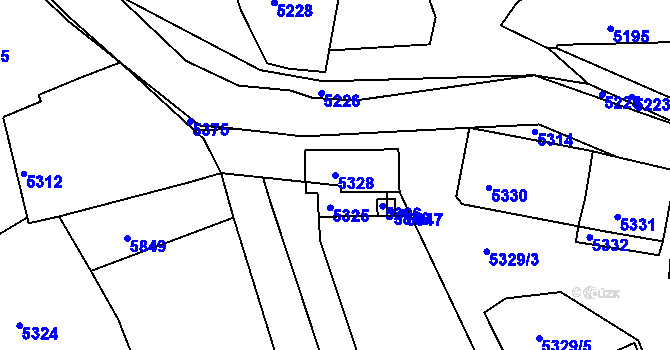 Parcela st. 5328 v KÚ Holubí Zhoř, Katastrální mapa