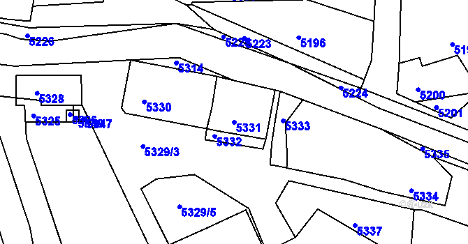 Parcela st. 5331 v KÚ Holubí Zhoř, Katastrální mapa