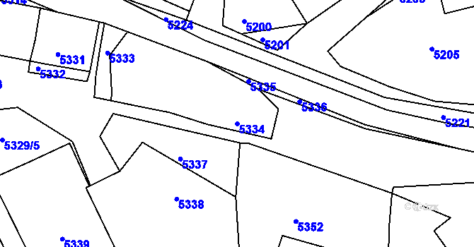 Parcela st. 5334 v KÚ Holubí Zhoř, Katastrální mapa