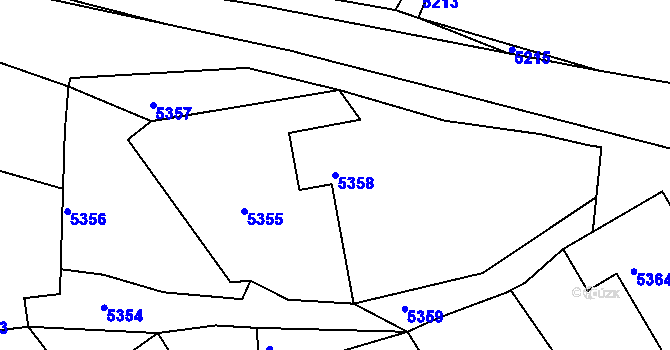 Parcela st. 5358 v KÚ Holubí Zhoř, Katastrální mapa