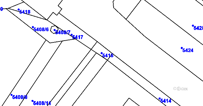 Parcela st. 5416 v KÚ Holubí Zhoř, Katastrální mapa