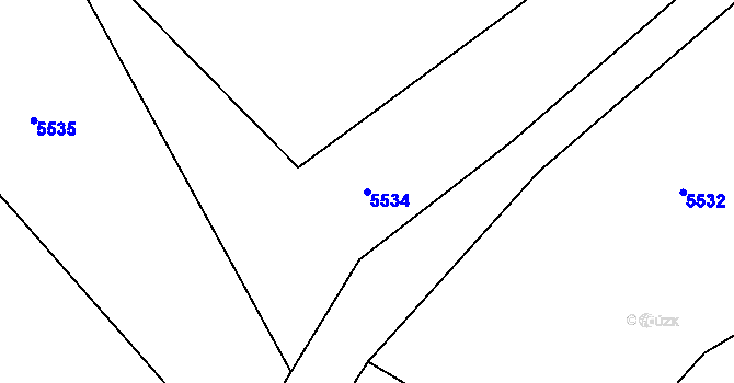 Parcela st. 5534 v KÚ Holubí Zhoř, Katastrální mapa