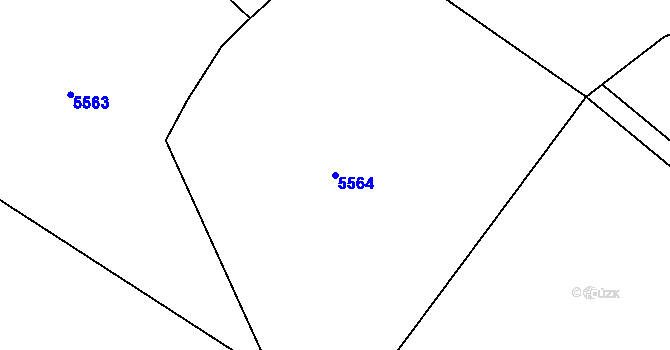 Parcela st. 5564 v KÚ Holubí Zhoř, Katastrální mapa