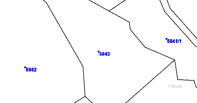 Parcela st. 5842 v KÚ Holubí Zhoř, Katastrální mapa
