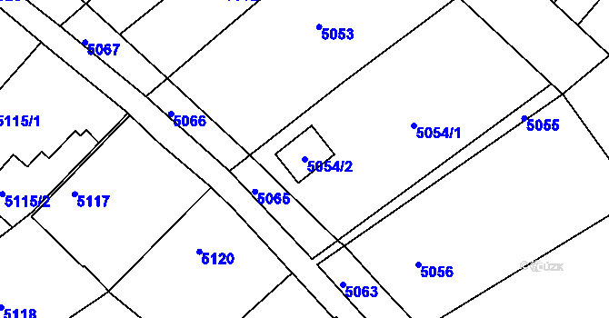 Parcela st. 5054/2 v KÚ Holubí Zhoř, Katastrální mapa