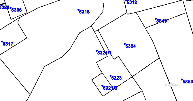 Parcela st. 5321/1 v KÚ Holubí Zhoř, Katastrální mapa