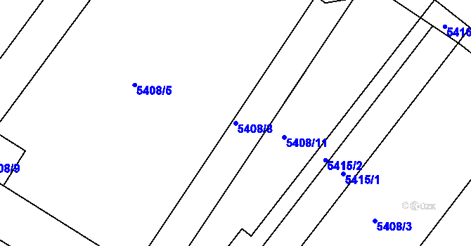 Parcela st. 5408/8 v KÚ Holubí Zhoř, Katastrální mapa