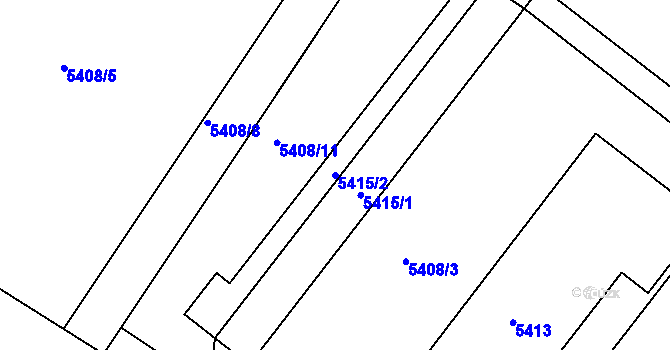 Parcela st. 5415/2 v KÚ Holubí Zhoř, Katastrální mapa