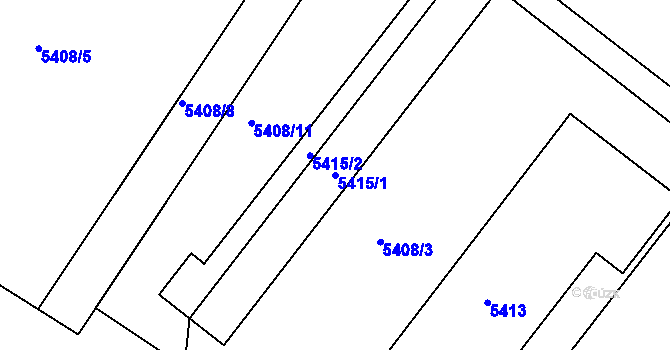 Parcela st. 5415/1 v KÚ Holubí Zhoř, Katastrální mapa