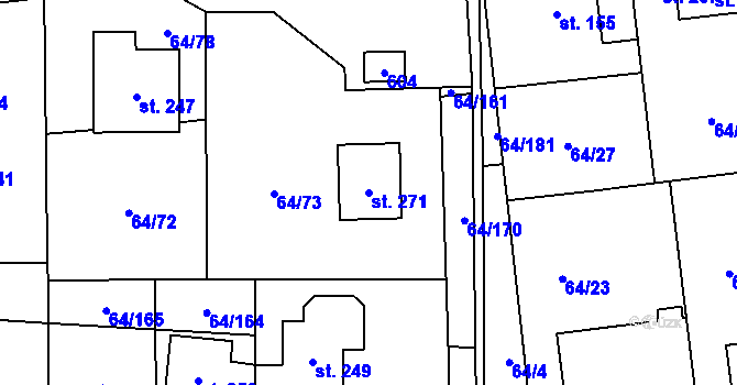 Parcela st. 271 v KÚ Holubice v Čechách, Katastrální mapa