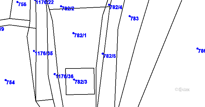 Parcela st. 782/5 v KÚ Holubov, Katastrální mapa
