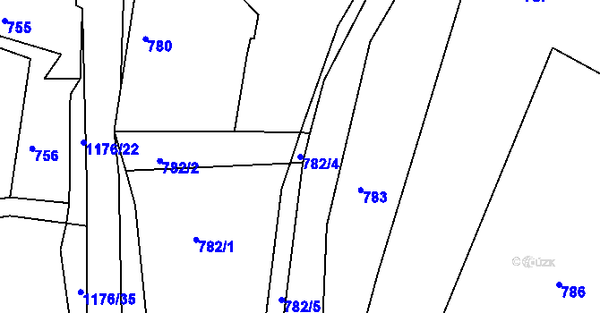 Parcela st. 782/4 v KÚ Holubov, Katastrální mapa