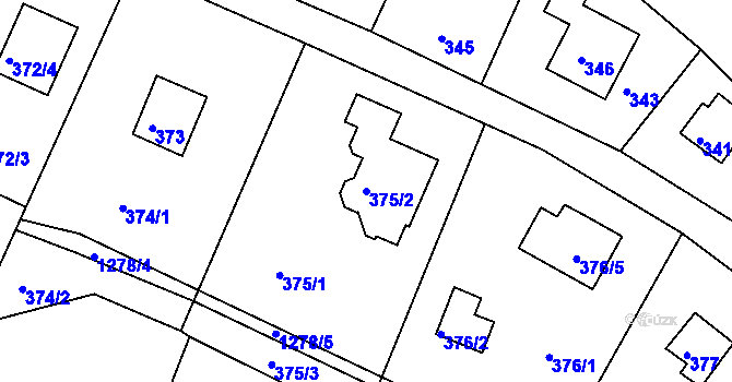 Parcela st. 375/2 v KÚ Holubov, Katastrální mapa