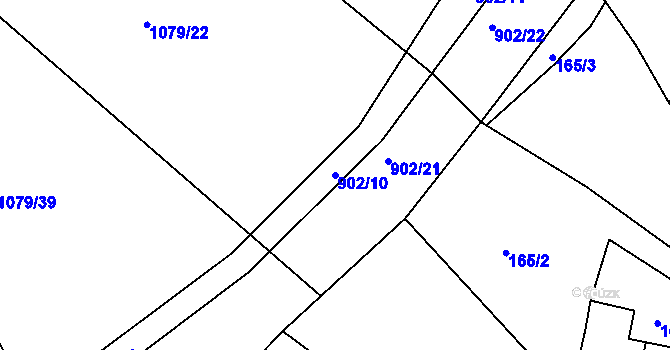 Parcela st. 902/10 v KÚ Holubov, Katastrální mapa