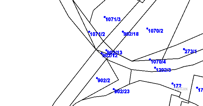Parcela st. 902/12 v KÚ Holubov, Katastrální mapa