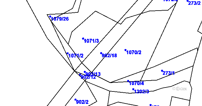 Parcela st. 902/18 v KÚ Holubov, Katastrální mapa