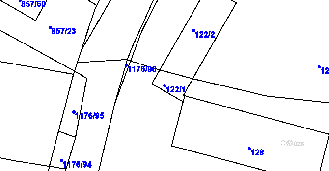 Parcela st. 122/1 v KÚ Holubov, Katastrální mapa