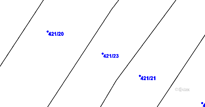 Parcela st. 421/23 v KÚ Holubov, Katastrální mapa