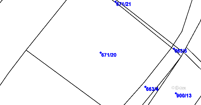 Parcela st. 671/20 v KÚ Holubov, Katastrální mapa