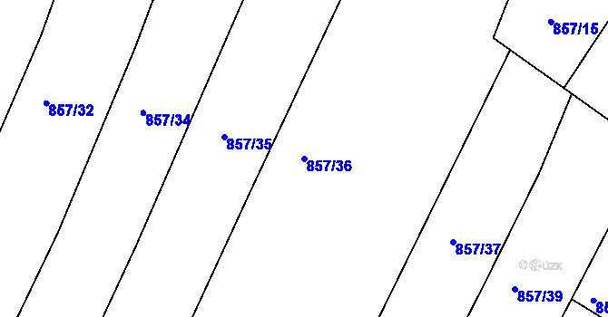 Parcela st. 857/36 v KÚ Holubov, Katastrální mapa