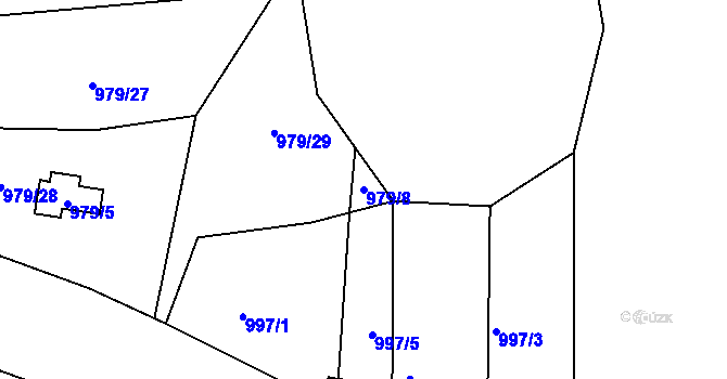 Parcela st. 979/8 v KÚ Holubov, Katastrální mapa