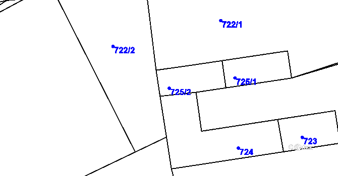 Parcela st. 725/2 v KÚ Holubov, Katastrální mapa