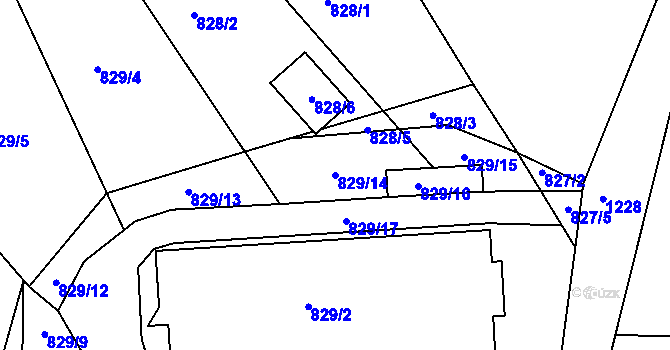Parcela st. 829/14 v KÚ Holubov, Katastrální mapa