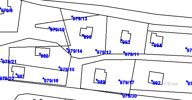 Parcela st. 979/12 v KÚ Holubov, Katastrální mapa