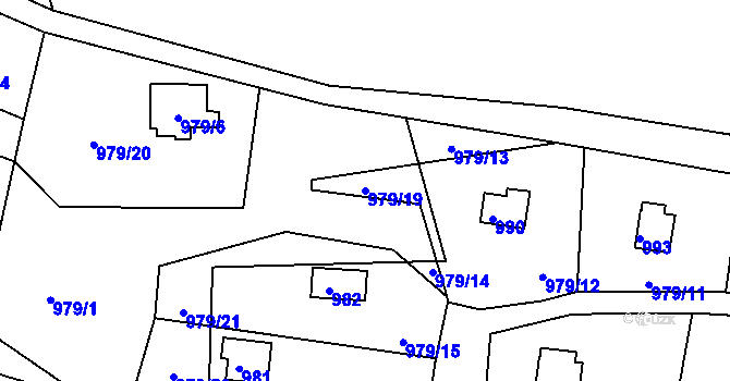 Parcela st. 979/19 v KÚ Holubov, Katastrální mapa