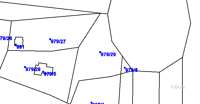 Parcela st. 979/29 v KÚ Holubov, Katastrální mapa