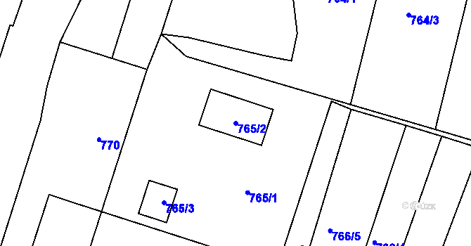 Parcela st. 765/2 v KÚ Holubov, Katastrální mapa