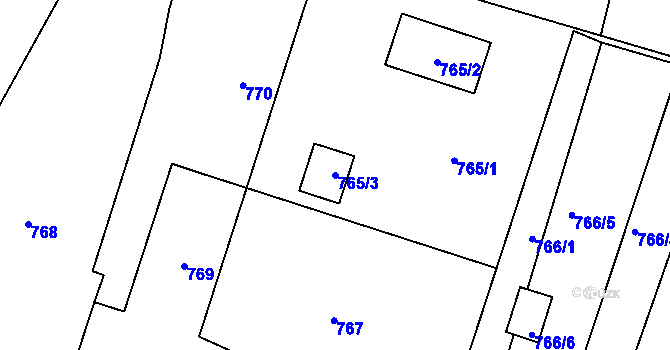 Parcela st. 765/3 v KÚ Holubov, Katastrální mapa