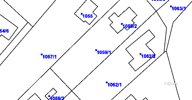 Parcela st. 1059/1 v KÚ Holubov, Katastrální mapa