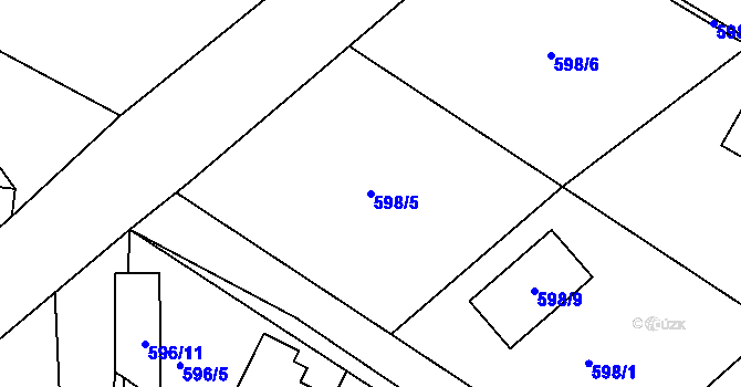 Parcela st. 598/5 v KÚ Holubov, Katastrální mapa