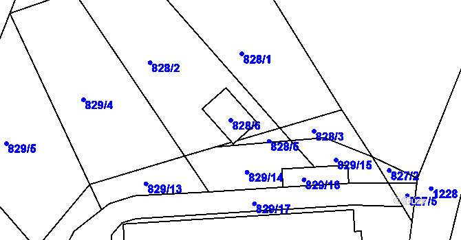 Parcela st. 828/6 v KÚ Holubov, Katastrální mapa