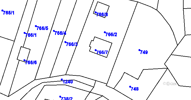 Parcela st. 766/7 v KÚ Holubov, Katastrální mapa