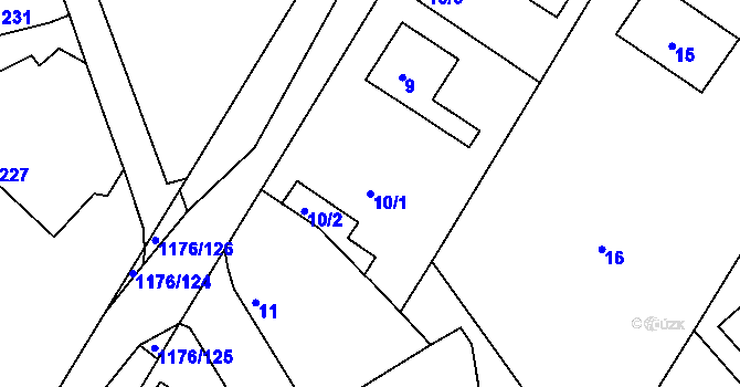 Parcela st. 10/1 v KÚ Holubov, Katastrální mapa