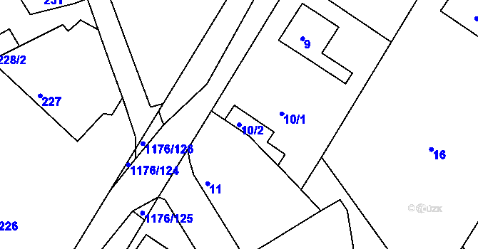 Parcela st. 10/2 v KÚ Holubov, Katastrální mapa