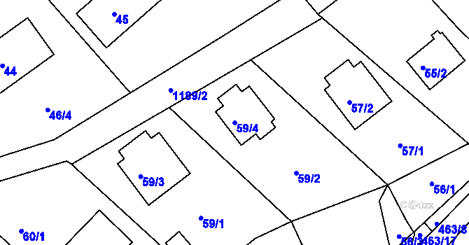 Parcela st. 59/4 v KÚ Holubov, Katastrální mapa
