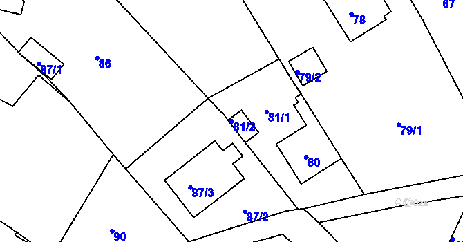 Parcela st. 81/2 v KÚ Holubov, Katastrální mapa