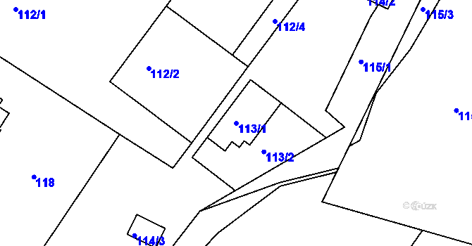 Parcela st. 113/1 v KÚ Holubov, Katastrální mapa