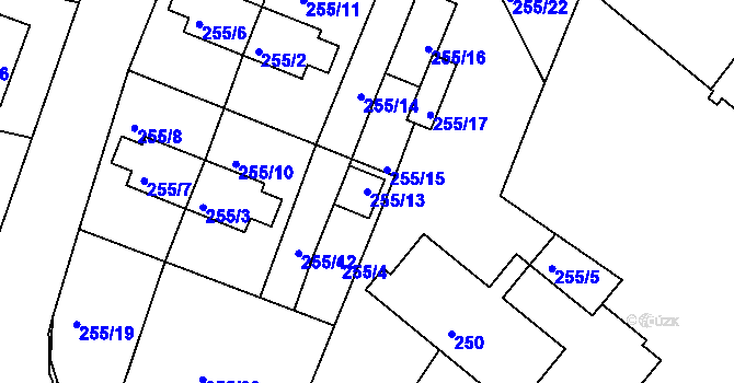 Parcela st. 255/13 v KÚ Holubov, Katastrální mapa