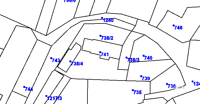 Parcela st. 741 v KÚ Holubov, Katastrální mapa