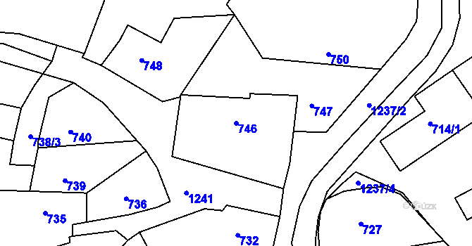 Parcela st. 746 v KÚ Holubov, Katastrální mapa